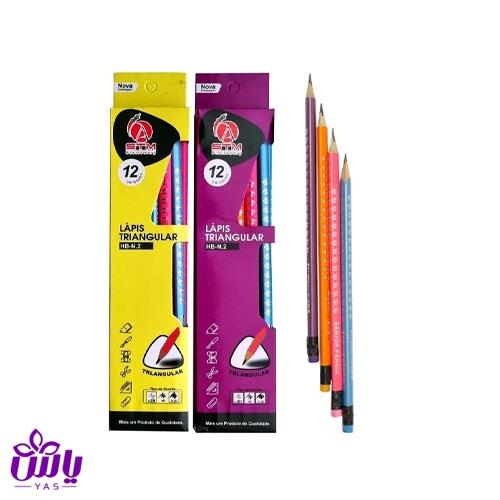مداد مشکی پاکن دار اس تی ام S-005 (12 عددی)