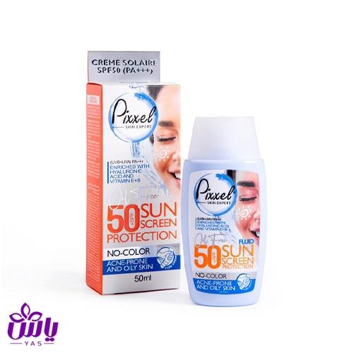 ضدآفتاب پیکسل SPF50 بیرنگ چرب 50 میل (479)