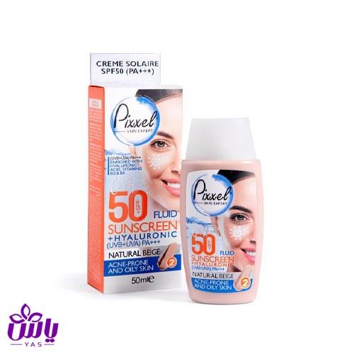 ضدآفتاب پیکسل SPF50 بژطبیعی چرب 50 میل (627)