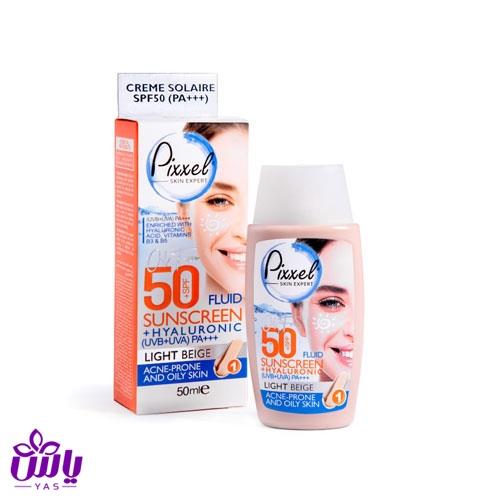 ضدآفتاب پیکسل SPF50 بژروشن چرب 50 میل (467)
