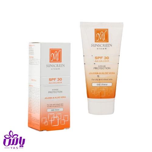 کرم ضد آفتاب SPF30 مای بیرنگ فاقد چربی (پوست چرب) 50 میل