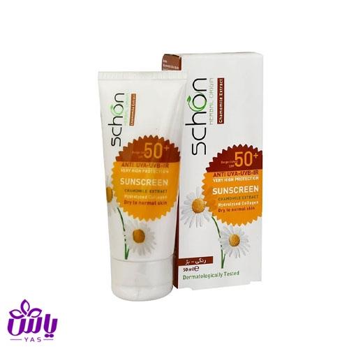 کرم ضد آفتاب SPF50 رنگی بژ شون (پوست های خشک) 50 میل