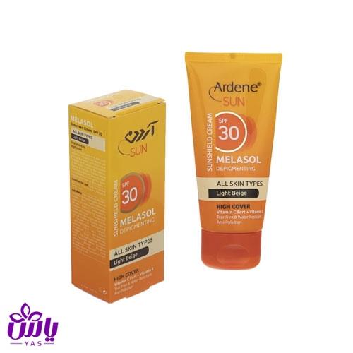 کرم ضد آفتاب SPF30 آردن بژ روشن مناسب انواع پوست حجم 50 میلی لیتر