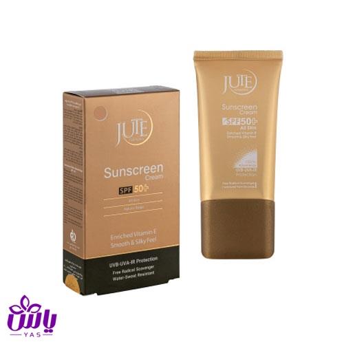 کرم ضد آفتاب با SPF50 ژوت انواع پوست / بژ طبیعی حجم 40 میلی لیتر
