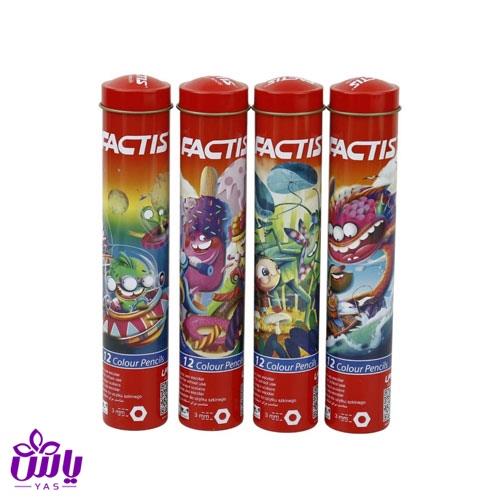 مداد رنگی لوله ای 12 رنگ فکتیس