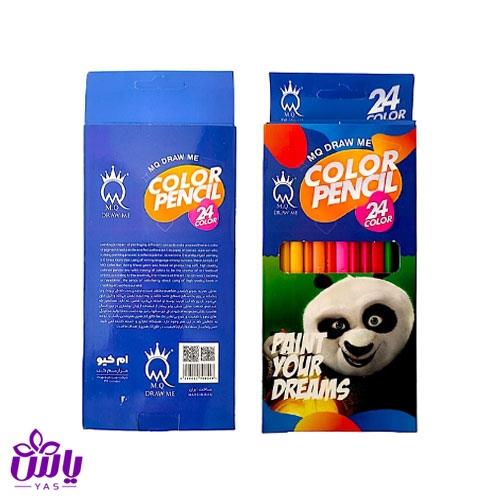 مداد رنگی مقوایی 24 رنگ سه گوشه ام کیو